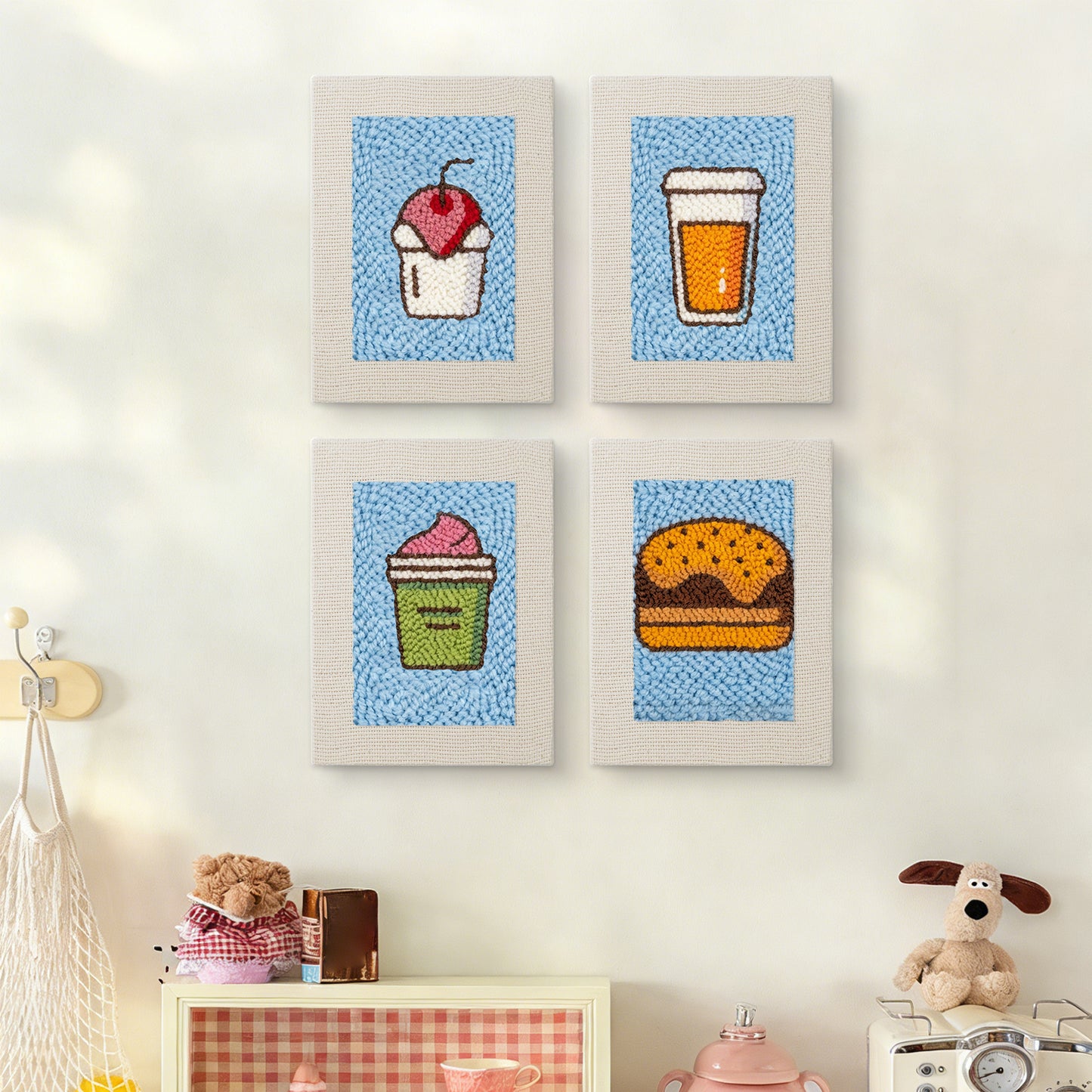 Set van 4 Mini's - Blauw Fastfood