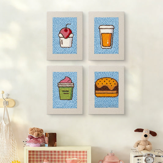 Set van 4 Mini's - Blauw Fastfood