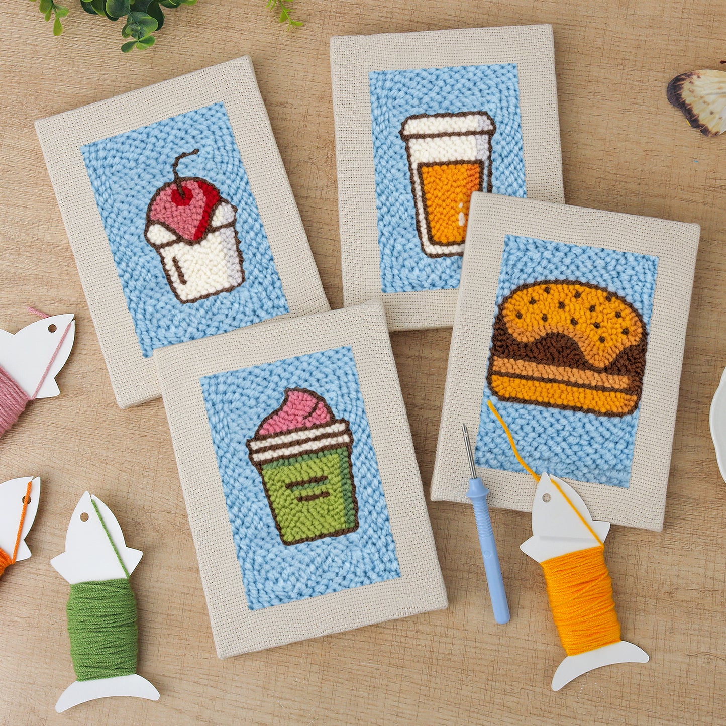 Set van 4 Mini's - Blauw Fastfood