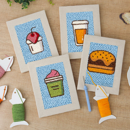 Set van 4 Mini's - Blauw Fastfood