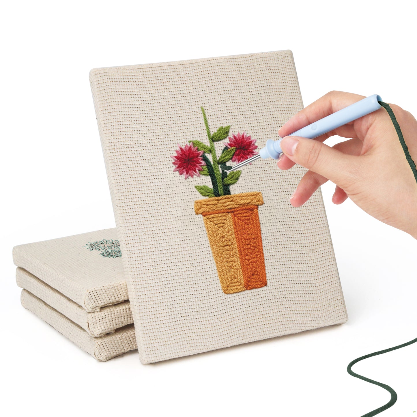 Set van 4 Mini's - Bloemen in Pot