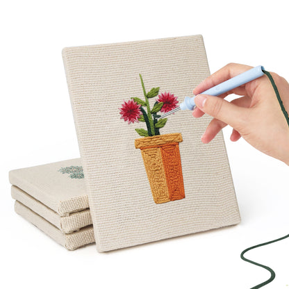 Set van 4 Mini's - Bloemen in Pot