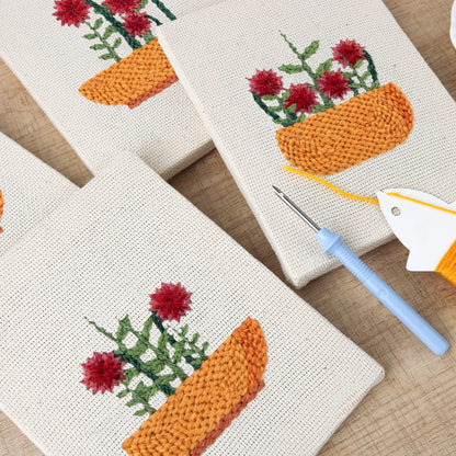 Set van 4 Mini's - Rode Bloemen